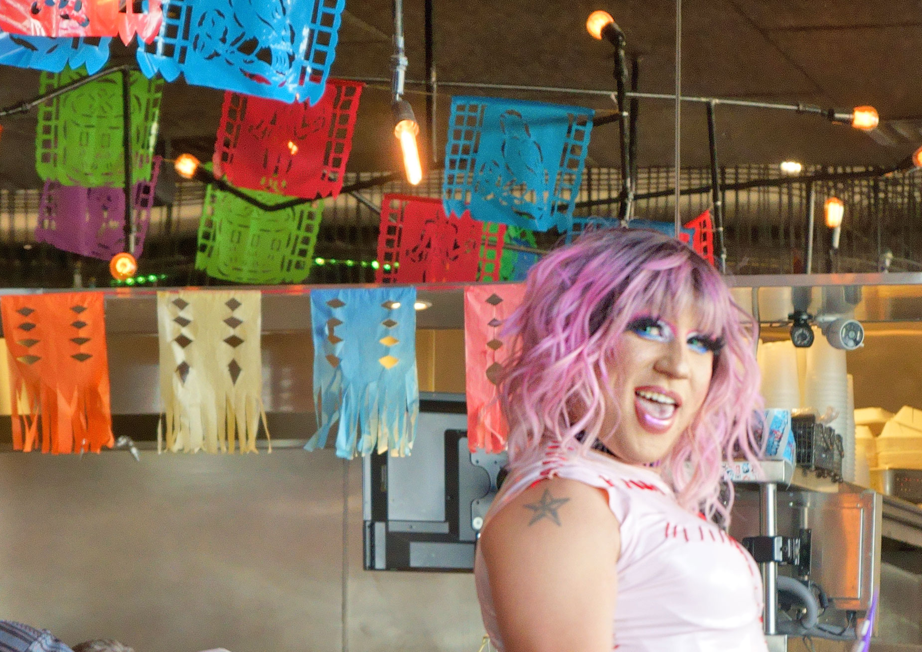 Texas drag queen Emeka Bless at TNT Tacos and Tequila drag brunch
