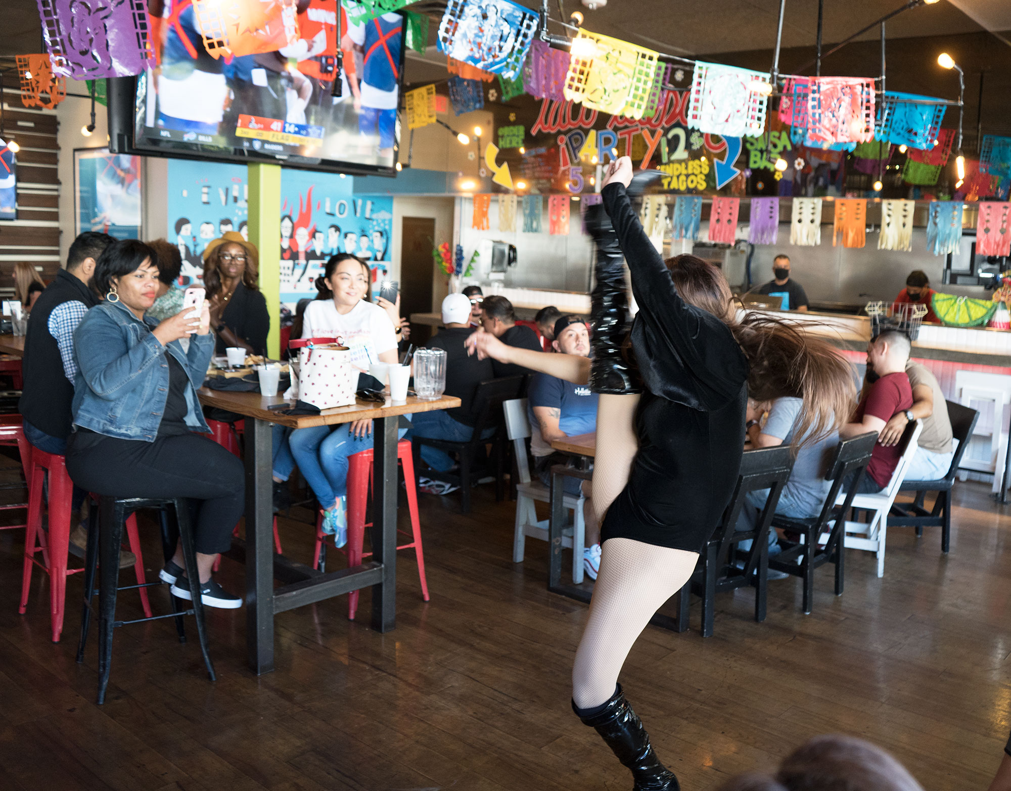 Texas drag queen Angelique Majesty performing at TNT Taco and Tequila.