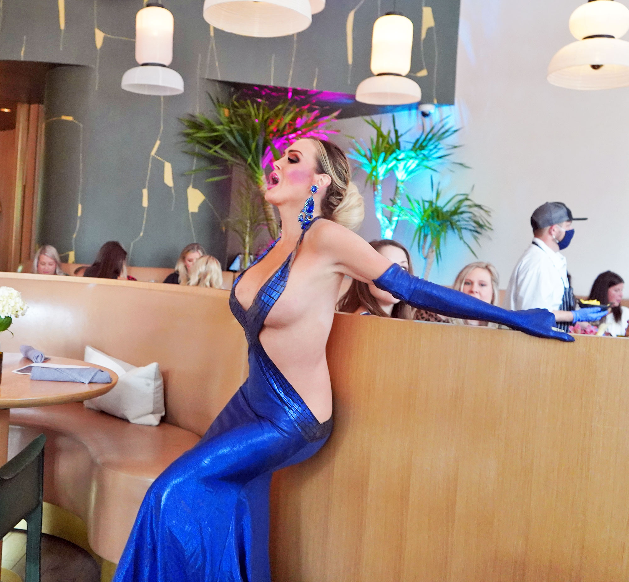 Krystal Summers performing at Commons Club drag queen brunch in the Design District.