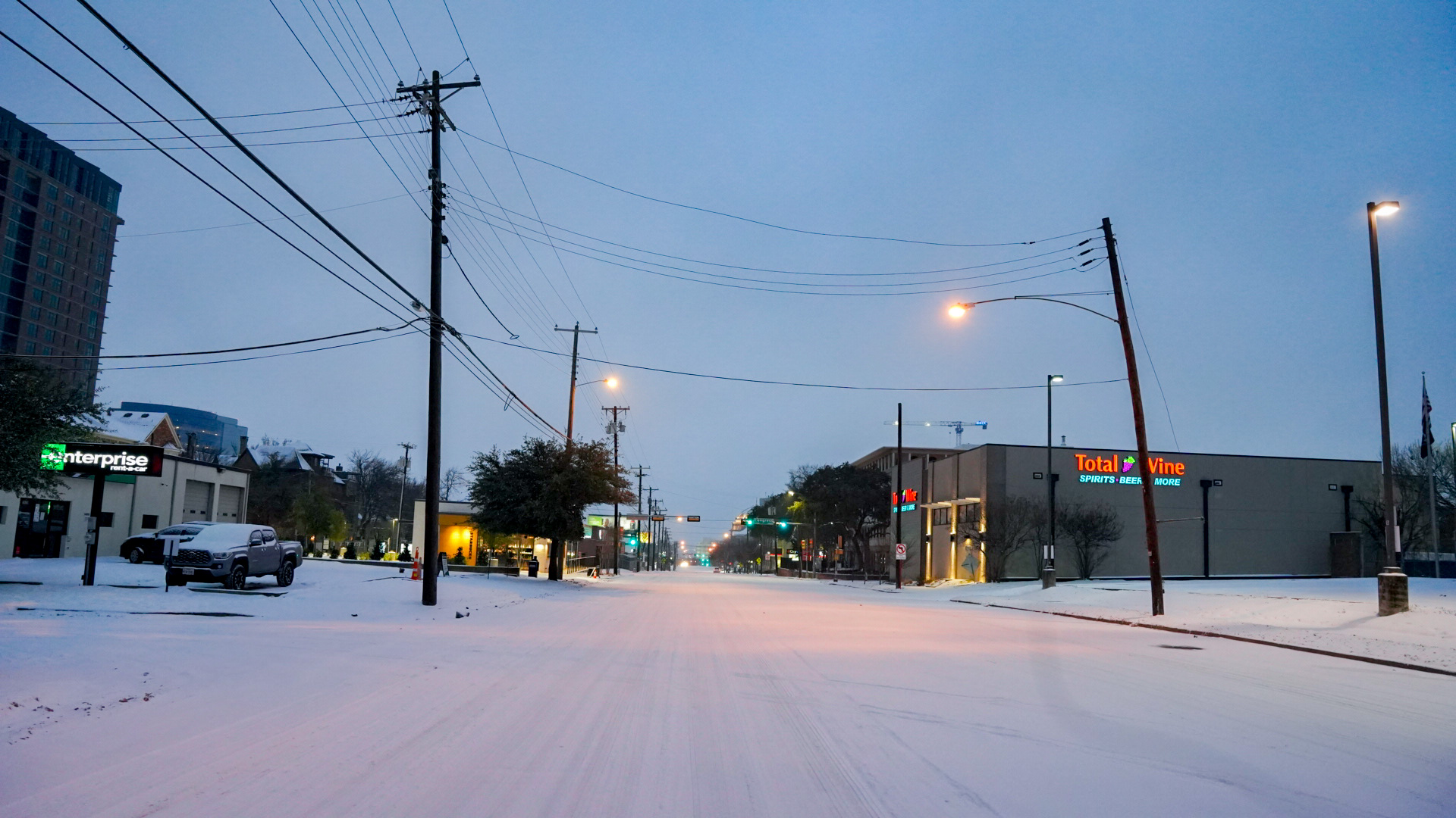 Oak Lawn Dallas during the 2021 winter storm.
